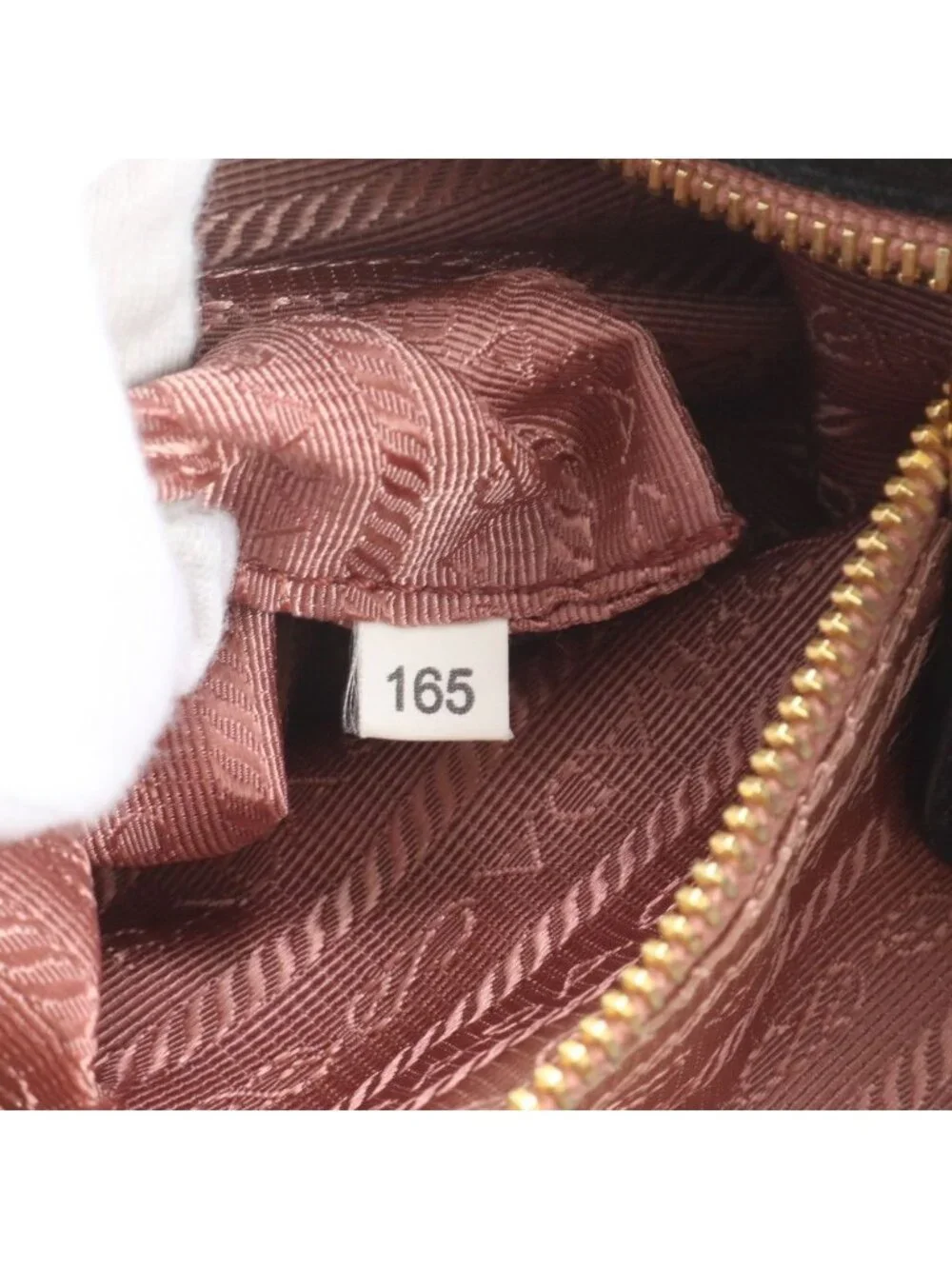 Prada Tessuto Nylon Ribbon Motif Leather Tote Shoulder Black